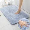 Tapis de bain Flux de tapis à poils hauts Absorbant Tapis de sol non glisser le tapis de pavé à pied de salle de bain Tapis pour la salle de douche Entrée