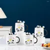 Mokken schattige panda keramische cup creatieve cartoon mokpaar ontbijt havermout cadeau