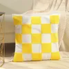 Pillow Canvas Checkerboard Case Cotton Home Stain-resistant Sofa Bed Decor Poszewka Boho