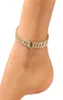 Damen anklets Armband verleihen kubanische Verbindung Fußkettchen Armbänder Gold Silber Pink Diamond Hip Hop Kochkettenkette Juwely24504712575