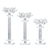 Candle Holders 3x Glass Lotus Flower Holder Elegant Stand For Table Centerpiece Bedroom Wedding Party Festivals Home Decoration