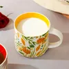 Tasses de haute valeur fleur glaçage en céramique tasse de tasse de tasse