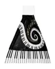 Towel Black White Piano Keys Musical Note Hand Towels Home Kitchen Bathroom Hanging Dishcloths Loops Soft Absorbent Custom Wipe