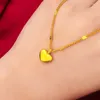 Collares colgantes de 24 km de oro amarillo encanto para mujeres collar de corazón collier femme joyería de boda regalos bijoux