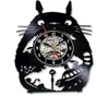 Studio Ghibli My Neighbor Totoro Vinyl Record Wall Clock Modern Design Cute Cartoon 3D Stickers Bedroom Clock5564392