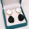 Pendientes colgantes G-G Culturados Keshi Pearl Real Black Meteorite Stone Party Jewellry Regalos