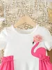 Abiti da ragazza Abito Flamingo Matching Fashion Cool Children's Dress