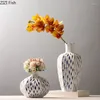 Vases Creative Hollow Ceramic Vase Dried Flower Crafts Study Living Room Dining Table Arrangement Home Decoration Art Gift