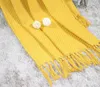 Blankets Drop 70 180cm/70 210cm Yellow Knitted Thread Blanket For Beds Travel Sofa Throw Air Conditioned