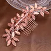 Hair Clips Wedding Combs For Bride Jewelry Shiny Rhinestone Leaf Headbands Hairpins Women Girls Party Accessories