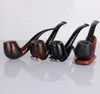 Classic Carved Wooden Smoking Pipe Tobacco Accessory Traditional Style Natural Handmade Cigar Pipe Curved Smoke Tools Gift T2007243853529