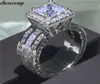 choucong Vintage Court Ring 925 Стерлинговая серебряная принцесса Cut 5a Cz Stone Command Wedgance Warding Rings for Women Jewelry Gif