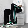 Pantaloni maschile pista per il sudore sport pantaloni dritti per i pantaloni della tuta dritta per uomo striscia atletica gamba larga eleganti articoli casual in y2k