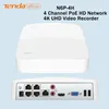 Tenda 8 Channel 4 Poe 4K UHD Network Video Recorder NVR 250m langeafstand H.265 Compressie 10 TB Capaciteit app