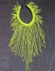 Handmade in stock European mode neon gele verklaring vrouwen lange chokers ster punk chunky kwastjes kettingen kralen ketting 210338220816