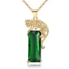 Long Rui Fashion Money Leopard Set with Emerald and Tourmaline Pendant Flying Necklace