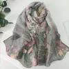 Szaliki kobiety eleganckie szyfonowe jedwabne moda wszechstronna okłady kwiatowe letnie plażę przeciwsłoneczną cienki szalik georgette bandana hidżab