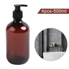 Liquid Soap Dispenser 4pcs Spray Bottles Reusable Hand Pump Bottle 500ml Waterproof Lotion For Bathroom Shampoo Shower Gel