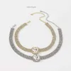 N10457 Luxury Claw Chain Necklace with Personalized Tie Neck Multi layered Full Diamond Necklace for Dinner Party Neckchain