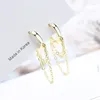 Boucles d'oreilles cerceaux Couleur en argent Double couche Tassel pour les femmes