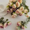 Fiori decorativi Silk fiore artificiale Peonia bianca Long Stam Stam Plant Bridal Bouquet Tavolo da matrimonio FINUNA VASE DELL'ACCUTTA