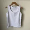 2024 Embroidery Tank Top Summer Short Slim Navel Exposed Outfit Elastic Sports Knitted Tanks Womens Tanks Camis Anagram-embroidered cotton-blend tank top Shorts