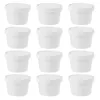 Copas descartáveis palhas de papel recipientes de alimentos tampas de xícara de xícara de sobremesas sopa de recipiente Treat tigela fria festeira branca 8oz