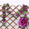 Dekorativa blommor 220 cm konstgjorda Vine Home Wedding Garden Decor Rattan Rose Fake String Festival Hanging Silk Flower