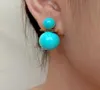 Stud Yying 85mm14 mm Turquoise Blue Sea Shell Stup Orecchini 2211115400119