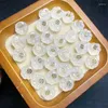 Länkarmband 5st Natural White Agate Claw Carving Healing Reiki med Hole Fashion Jewelry For Friends Holiday Gift 12mm