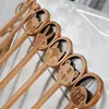 Spoons 5PCS Childrens Wooden Tableware Natural Color Will Not Scratch The Surface Japanese And Korean Coffee