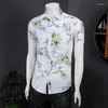 Men's Casual Shirts Men Street Fashion Summer Daily Shirt Hawaiian Floral Print Loose Short Sleeve Beach Tops Single Breasted