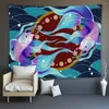 Tapestries Japan Kanagawa -golven Gedrukte hangende tapijtwalvis Arowana Wall Boho Bedspread Yoga Mat Deken