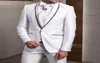 Ny White Slim Fit Men Suits Wedding Black Edge Groom Tuxedos 2 Pieces Jacketpants Groomsman Suits Man Blazer 5555531243