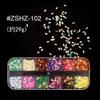 12 Nail Art Accessoires ab transparentem Strass 3d Glitter Edelstein Pearl DIY Maniküre Dekoration Nagelversorgung für Profis