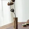 Vases Solid Wood Dried Flower Vase Decoration Tea Room Dining Table Arrangement Mini Ornament Furnishing