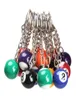 16pcslot Billiard Ball Key Chain Key Ring Round Pendant Car Keychain Charm Jewelry Fashion Keyrings Accessories Mixed Color8133360
