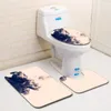 Bath Mats Zeegle Ink Painting Bathroom Set 3pcs Microfiber Mat Anti-slip Floor Toilet Seat Cover Rugs