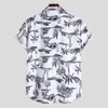 Chemises décontractées pour hommes 2024 Impression tropicale Hawaiian Summer plage de plage de noix de coco