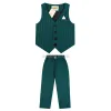 Trousers Flower Boys Formal Vest Pants 2pcs Suit School Kids Weeding Birthday Dress Children's Day Chorus Show Piano Performance Costume