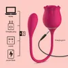 Nuevo 2 en 1 Vibradores de rosa Vibradores Vibrantes de huevos Vibrador vaginal para mujeres Sucker Clitoris Estimulador de consolador Sexy Toys para adultos