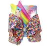 Новое прибытие Jojo Swia Hair Print Print лента лента мороженое 8 -дюймовое лук с аллигатором Clip Bowknot Rainbow Headwrap для девочек H8218499