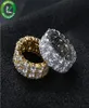 Hip Hop Iced Out Ring Micro Pave CZ Stone Tennis Ring Men Women Charm Luxe sieraden Crystal Zirkon Diamant Goud Zilverplated Wed7812698