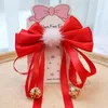 Hair Accessories 1Pcs Red Velvet Bow Ornament Circles Pins Christmas Year Clips Women Girls