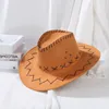Bérets Fashion Western Suede Cowboy Hat Unisexe largeur jazz sophispe accessoire