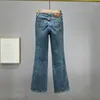 Calça de jeans feminino calça de jeans de canto de sino de sino 2024 Cantura elástica de outono Figura solta Figura lisonjeira esfrega