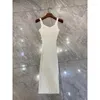 Casual Dresses Women's Fashion Knitted Strap Dress Tight Sexy V-neck Sleeveless Maxi Metal Wire Elegant Formal Evening