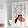 Rideaux de douche nordique abstrait art boho rideau étanche en polyester de bain polyester feuilles tropicales paume pour salle de bain