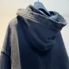 Yüksek Kaliteli Tasarımcı Giyim Paris Limited Edition Chariot Band Baskılı Yıkama Suyu Aşınmış Delikler Erkekler Kadın Hooded Sweater Top