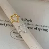 Anelli a grappolo 925 Sterling Silver Love Heart Ring Open per donna Girl Simple irregolare Design Design Gioielli Gift Drop